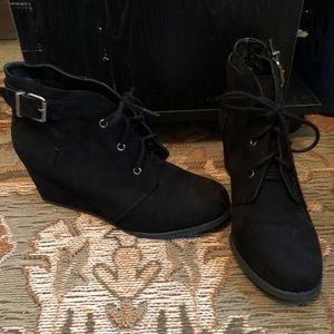 Black Wedge Boot